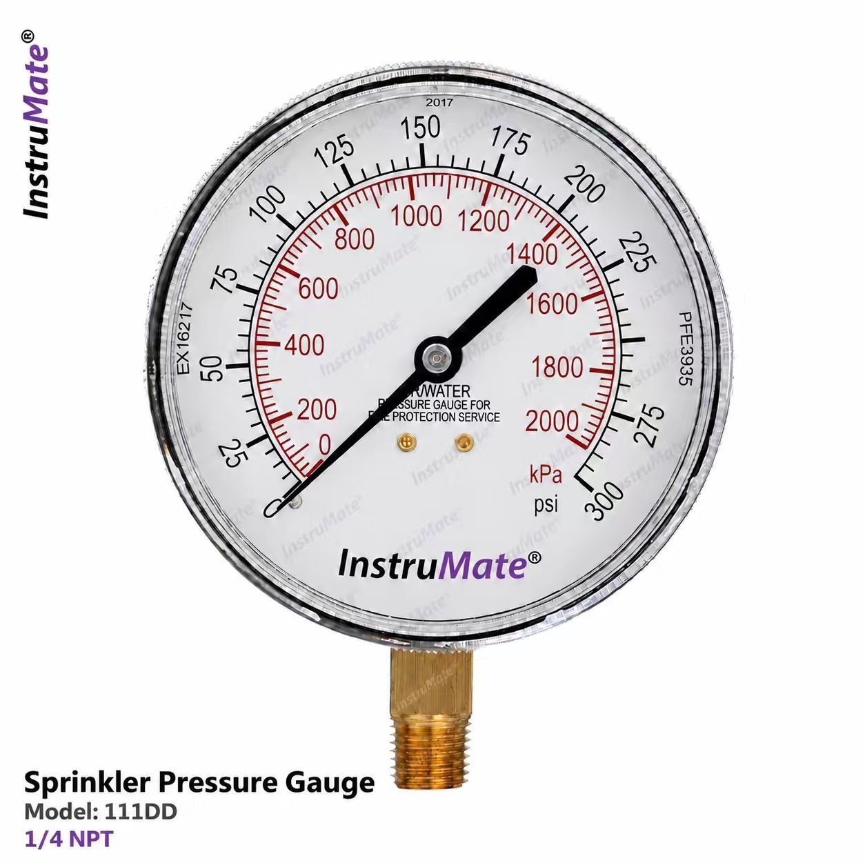INSTRUMATE Sprinkler Pressure Gauges Model 111DD