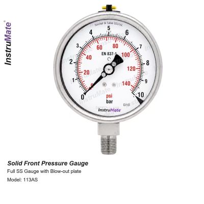 INSTRUMATE All Stainless Steel Pressure Gauge Model 113AS